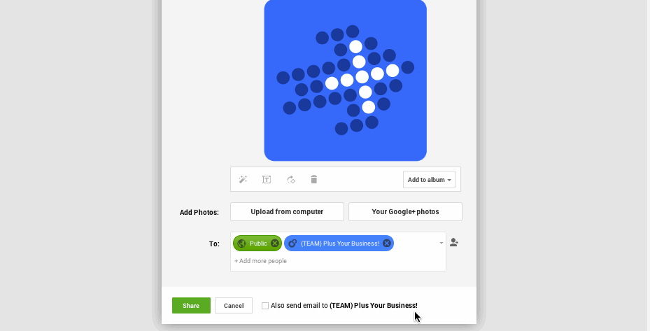 Choosing to notify a circle by email